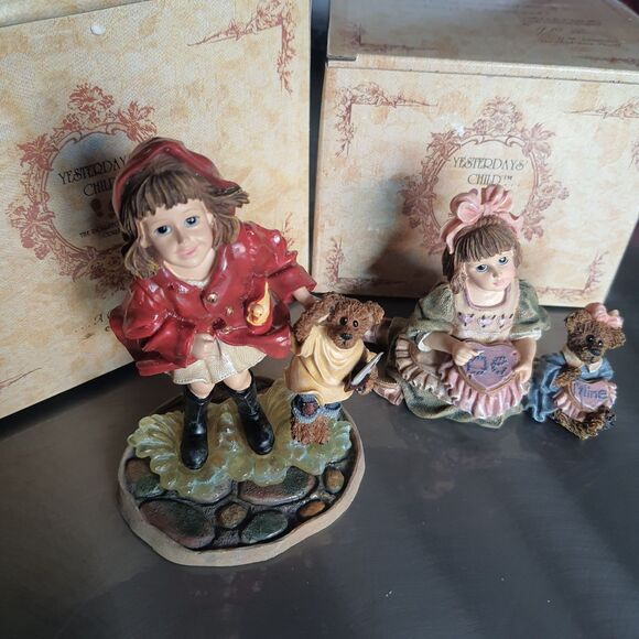 Lot Of 2 Boyds Bears Yesterdays Child Dollstone Brooke Puddle Alyssa Sewing - Picture 1 of 15